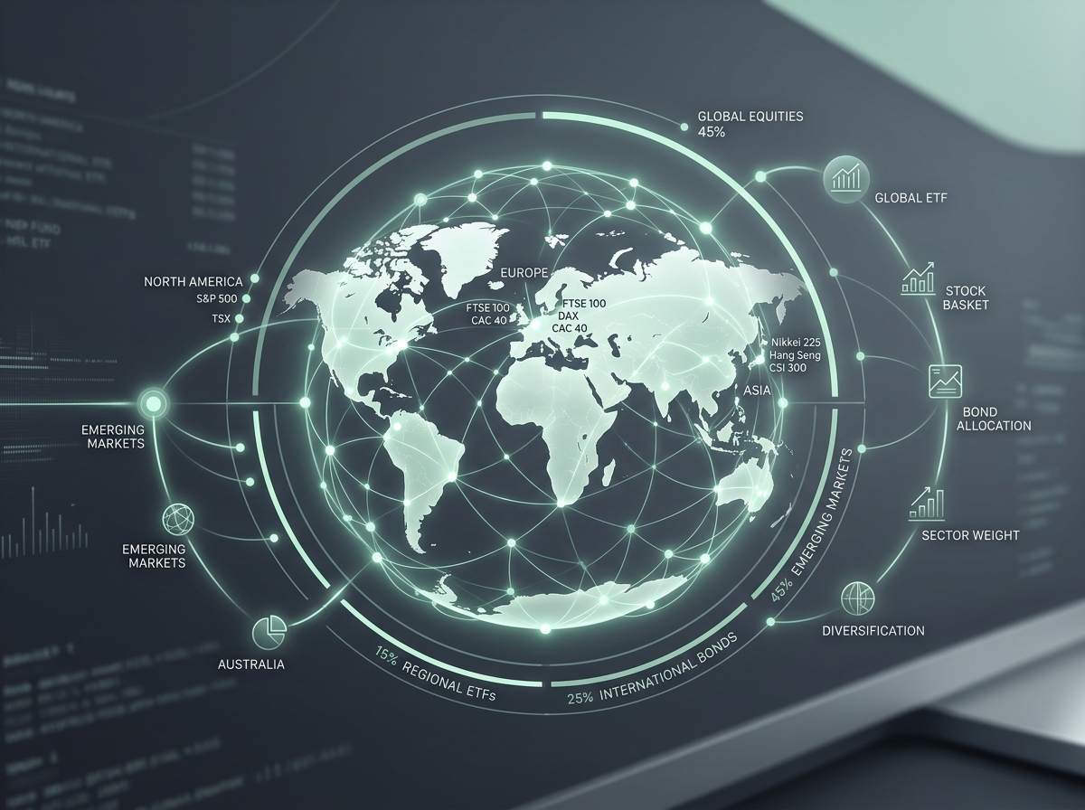 Diversificación global: Comprar miles de empresas con un solo fondo indexado de bajo coste.